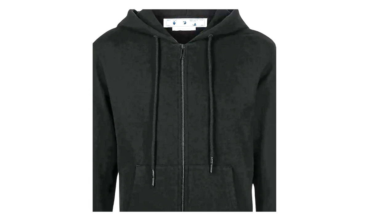 Diag Arrow Knit Zip Hoodie "Black / White" OMHA080C99KNI0011001