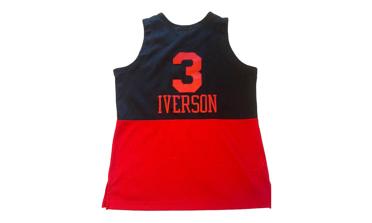 NBA Allen Iverson Reload 2.0 Swingman Jersey "2003 Philadelphia 76ers - Black / Red" SMJYGS20112 P76BKRD03AIV