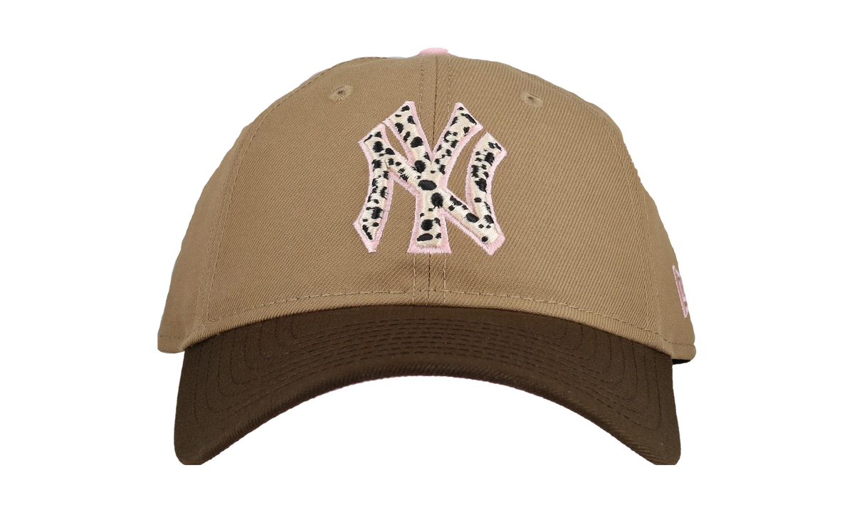 9TWENTY New York Yankees Premium Adjustable Hat "Tan / Walnut Safari Print - Pink Brim" NE333