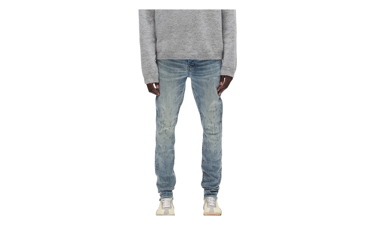 P001 Weft Buckshot Jeans "Mid Indigo" P001 CWBK425