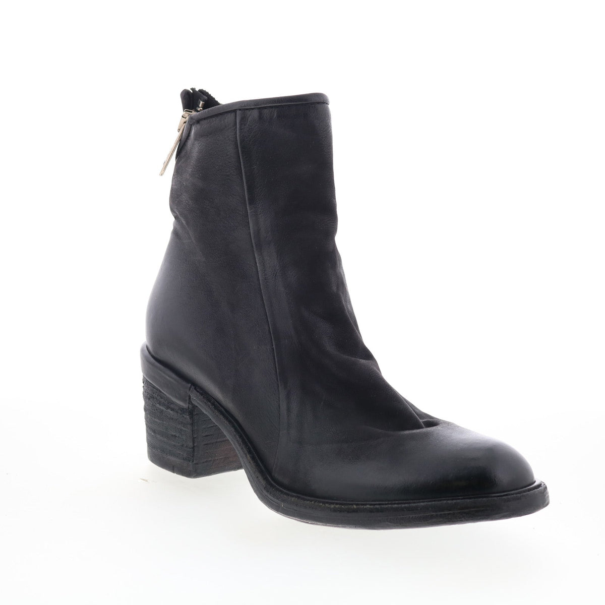 Jase Womens Black Leather Zipper Ankle & Booties Boots
