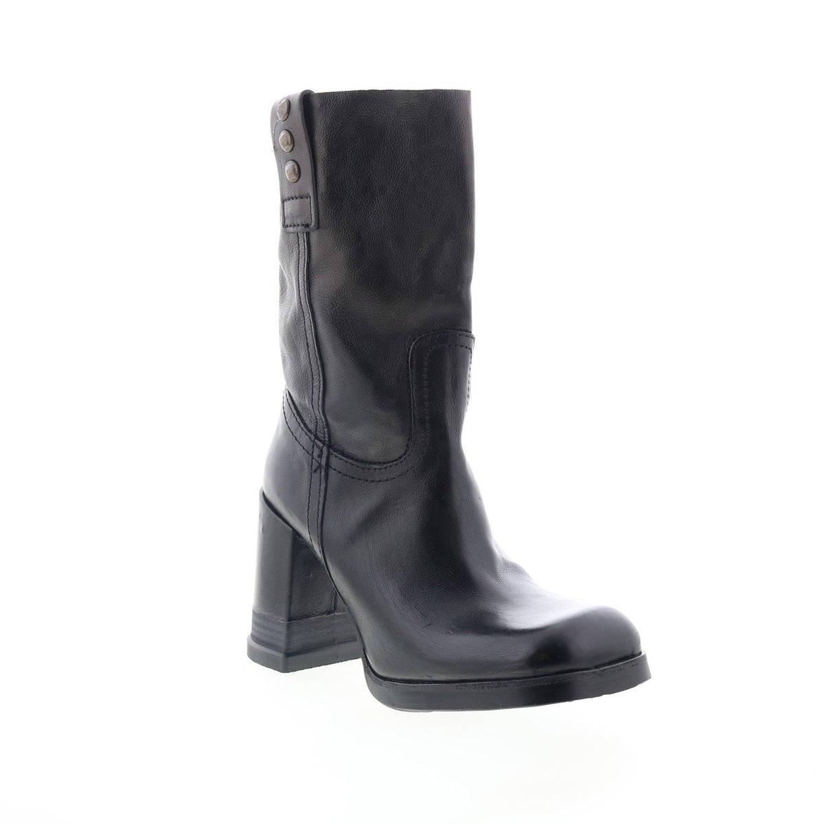 Lyam Womens Black Leather Slip On Casual Dress Boots