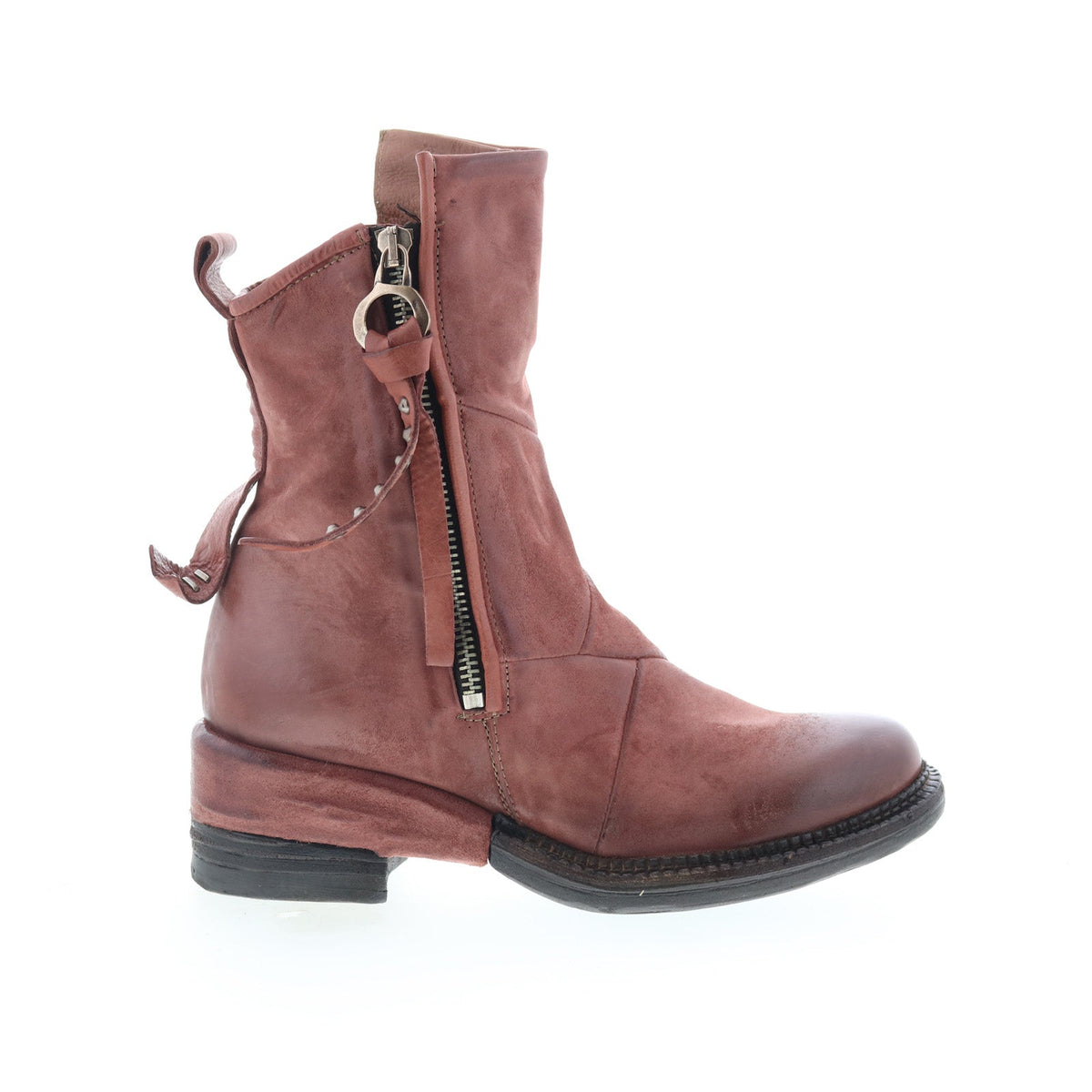 Stratford Womens Brown Leather Zipper Casual Dress Boots
